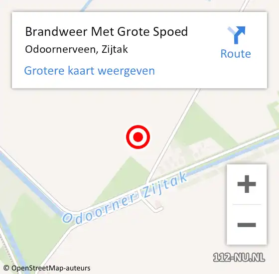 Locatie op kaart van de 112 melding: Brandweer Met Grote Spoed Naar Odoornerveen, Zijtak op 16 februari 2023 17:03