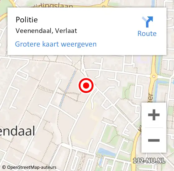 Locatie op kaart van de 112 melding: Politie Veenendaal, Verlaat op 16 februari 2023 19:21