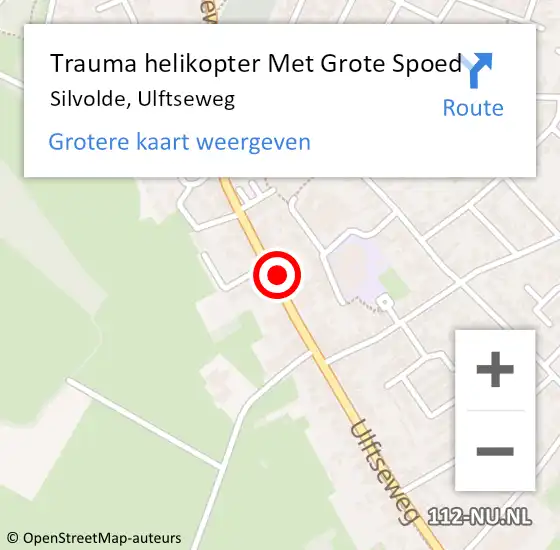 Locatie op kaart van de 112 melding: Trauma helikopter Met Grote Spoed Naar Silvolde, Ulftseweg op 16 februari 2023 19:28
