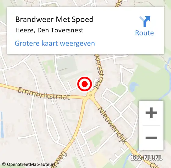 Locatie op kaart van de 112 melding: Brandweer Met Spoed Naar Heeze, Den Toversnest op 16 februari 2023 19:33