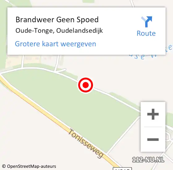 Locatie op kaart van de 112 melding: Brandweer Geen Spoed Naar Oude-Tonge, Oudelandsedijk op 16 februari 2023 19:36