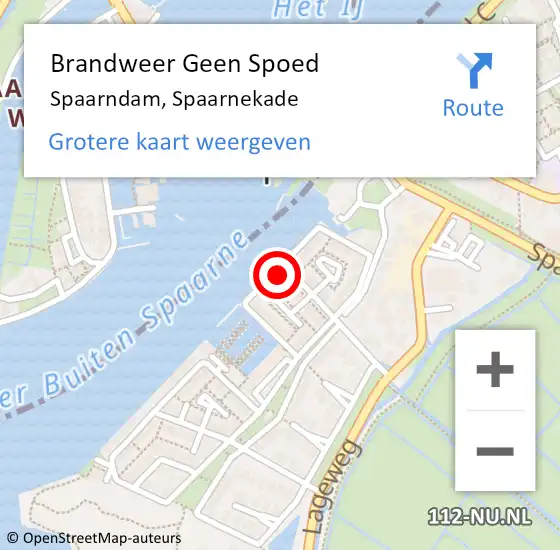 Locatie op kaart van de 112 melding: Brandweer Geen Spoed Naar Spaarndam, Spaarnekade op 16 februari 2023 19:49