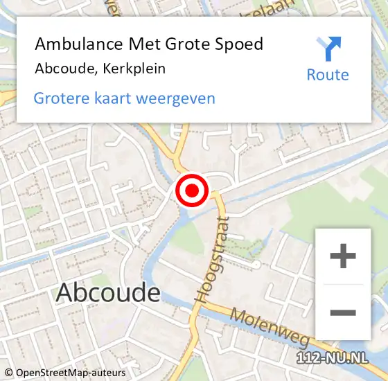 Locatie op kaart van de 112 melding: Ambulance Met Grote Spoed Naar Abcoude, Kerkplein op 16 februari 2023 20:59