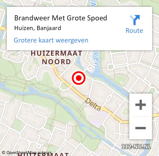 Locatie op kaart van de 112 melding: Brandweer Met Grote Spoed Naar Huizen, Banjaard op 16 februari 2023 21:02