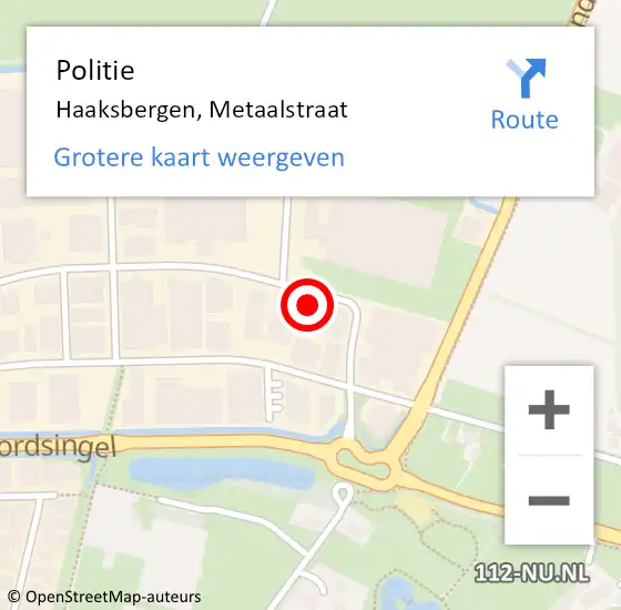 Locatie op kaart van de 112 melding: Politie Haaksbergen, Metaalstraat op 16 februari 2023 21:40