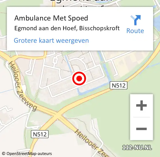 Locatie op kaart van de 112 melding: Ambulance Met Spoed Naar Egmond aan den Hoef, Bisschopskroft op 17 februari 2023 00:46