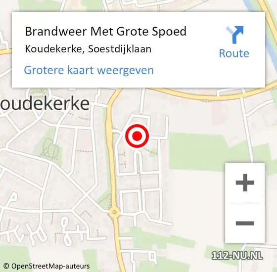 Locatie op kaart van de 112 melding: Brandweer Met Grote Spoed Naar Koudekerke, Soestdijklaan op 17 februari 2023 04:32