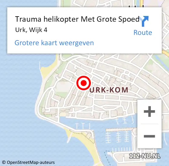 Locatie op kaart van de 112 melding: Trauma helikopter Met Grote Spoed Naar Urk, Wijk 4 op 17 februari 2023 06:05