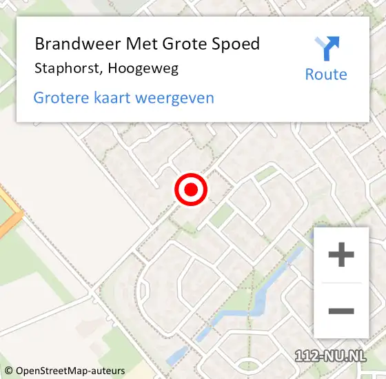 Locatie op kaart van de 112 melding: Brandweer Met Grote Spoed Naar Staphorst, Hoogeweg op 11 oktober 2013 16:17