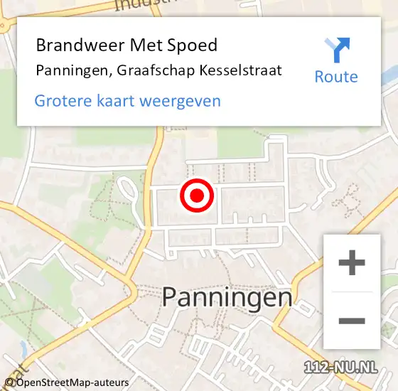 Locatie op kaart van de 112 melding: Brandweer Met Spoed Naar Panningen, Graafschap Kesselstraat op 17 februari 2023 08:38