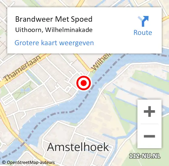 Locatie op kaart van de 112 melding: Brandweer Met Spoed Naar Uithoorn, Wilhelminakade op 17 februari 2023 08:54