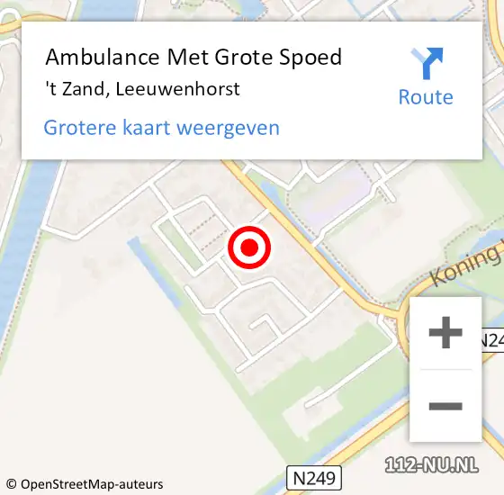 Locatie op kaart van de 112 melding: Ambulance Met Grote Spoed Naar 't Zand, Leeuwenhorst op 17 februari 2023 09:26