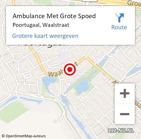Locatie op kaart van de 112 melding: Ambulance Met Grote Spoed Naar Poortugaal, Waalstraat op 17 februari 2023 09:36