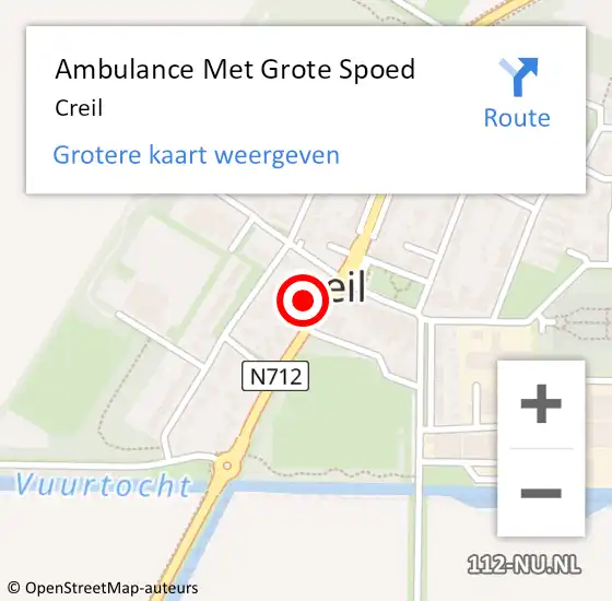 Locatie op kaart van de 112 melding: Ambulance Met Grote Spoed Naar Creil op 17 februari 2023 09:36