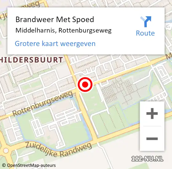 Locatie op kaart van de 112 melding: Brandweer Met Spoed Naar Middelharnis, Rottenburgseweg op 17 februari 2023 10:43