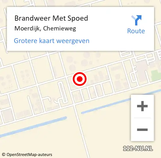 Locatie op kaart van de 112 melding: Brandweer Met Spoed Naar Moerdijk, Chemieweg op 17 februari 2023 10:45