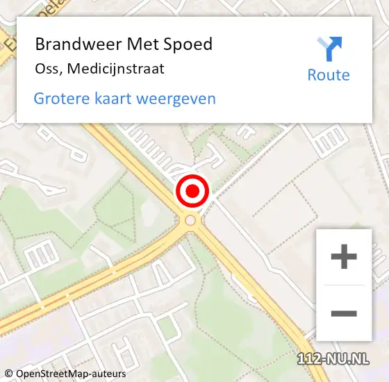 Locatie op kaart van de 112 melding: Brandweer Met Spoed Naar Oss, Medicijnstraat op 17 februari 2023 11:11