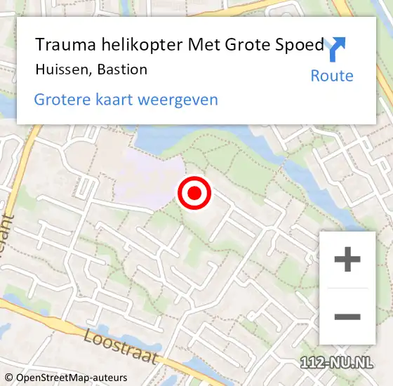 Locatie op kaart van de 112 melding: Trauma helikopter Met Grote Spoed Naar Huissen, Bastion op 17 februari 2023 11:18