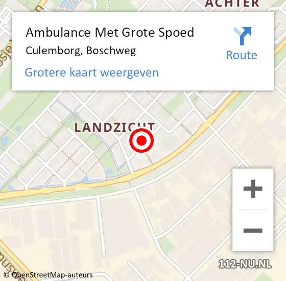 Locatie op kaart van de 112 melding: Ambulance Met Grote Spoed Naar Culemborg, Boschweg op 17 februari 2023 12:15