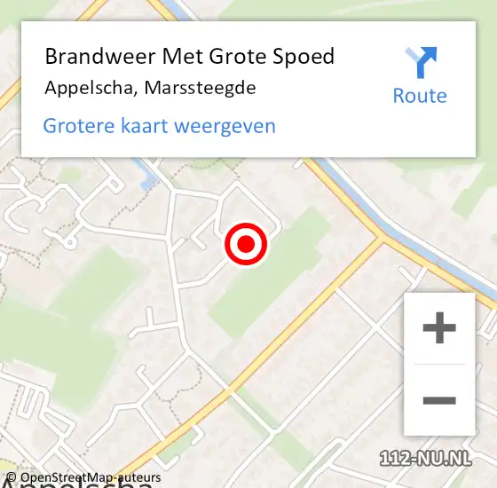 Locatie op kaart van de 112 melding: Brandweer Met Grote Spoed Naar Appelscha, Marssteegde op 17 februari 2023 12:39