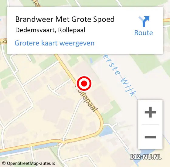 Locatie op kaart van de 112 melding: Brandweer Met Grote Spoed Naar Dedemsvaart, Rollepaal op 15 augustus 2014 22:15