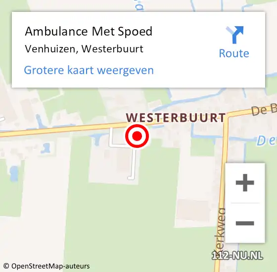 Locatie op kaart van de 112 melding: Ambulance Met Spoed Naar Venhuizen, Westerbuurt op 17 februari 2023 13:20