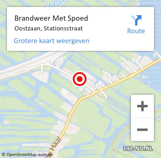 Locatie op kaart van de 112 melding: Brandweer Met Spoed Naar Oostzaan, Stationsstraat op 17 februari 2023 14:07