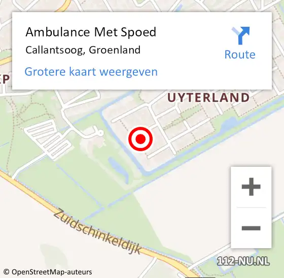 Locatie op kaart van de 112 melding: Ambulance Met Spoed Naar Callantsoog, Groenland op 17 februari 2023 14:09