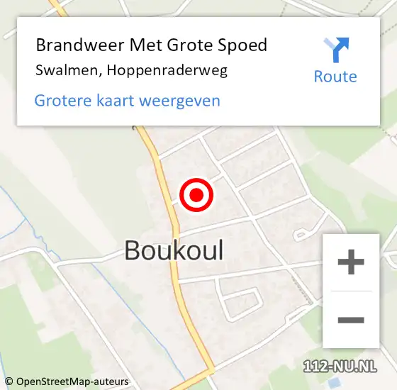 Locatie op kaart van de 112 melding: Brandweer Met Grote Spoed Naar Swalmen, Hoppenraderweg op 17 februari 2023 14:23