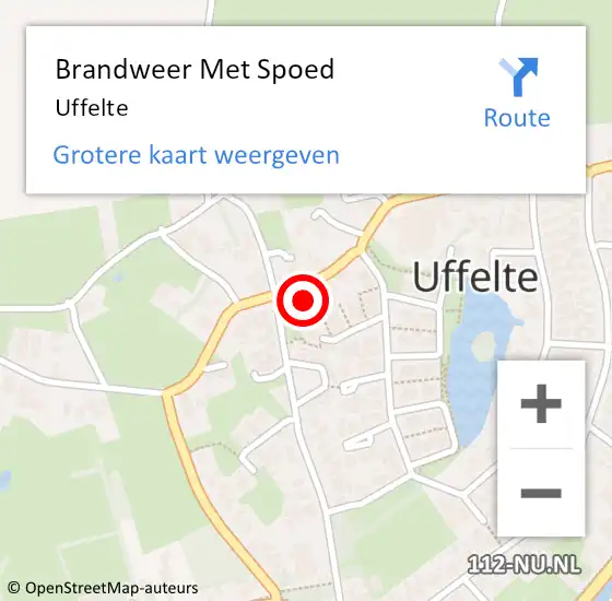 Locatie op kaart van de 112 melding: Brandweer Met Spoed Naar Uffelte op 17 februari 2023 14:30