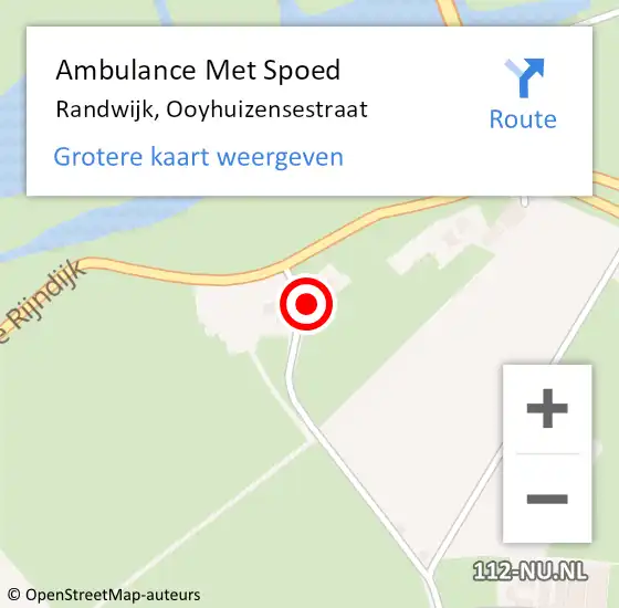 Locatie op kaart van de 112 melding: Ambulance Met Spoed Naar Randwijk, Ooyhuizensestraat op 17 februari 2023 14:34