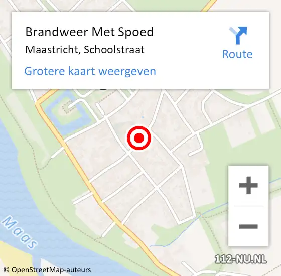 Locatie op kaart van de 112 melding: Brandweer Met Spoed Naar Maastricht, Schoolstraat op 17 februari 2023 15:39