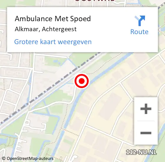 Locatie op kaart van de 112 melding: Ambulance Met Spoed Naar Alkmaar, Achtergeest op 17 februari 2023 15:40