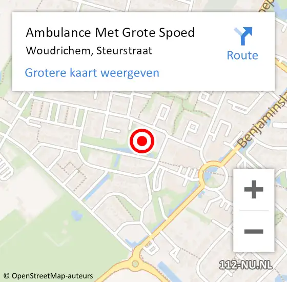 Locatie op kaart van de 112 melding: Ambulance Met Grote Spoed Naar Woudrichem, Steurstraat op 17 februari 2023 16:00