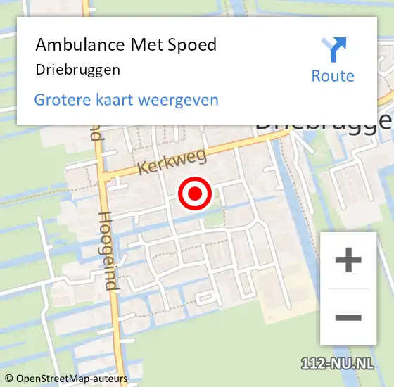 Locatie op kaart van de 112 melding: Ambulance Met Spoed Naar Driebruggen op 17 februari 2023 16:20