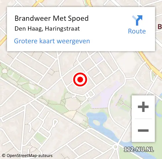 Locatie op kaart van de 112 melding: Brandweer Met Spoed Naar Den Haag, Haringstraat op 17 februari 2023 17:08