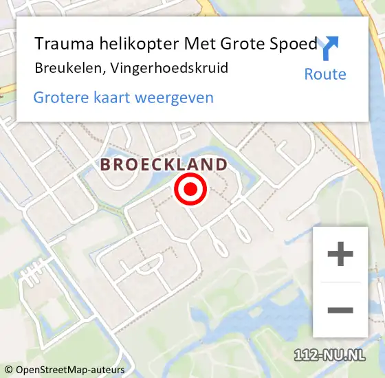 Locatie op kaart van de 112 melding: Trauma helikopter Met Grote Spoed Naar Breukelen, Vingerhoedskruid op 17 februari 2023 18:07