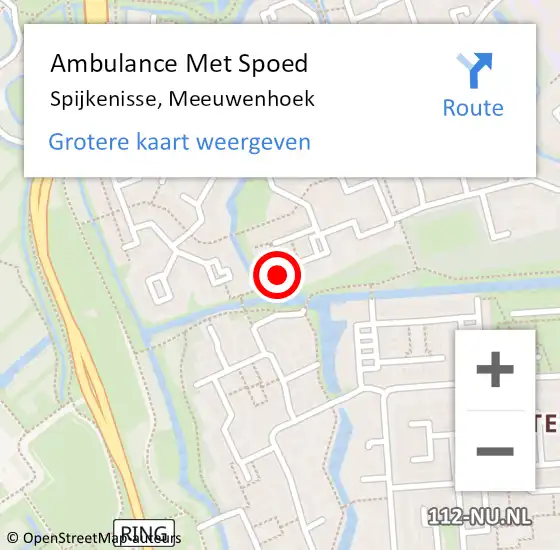 Locatie op kaart van de 112 melding: Ambulance Met Spoed Naar Spijkenisse, Meeuwenhoek op 17 februari 2023 18:55