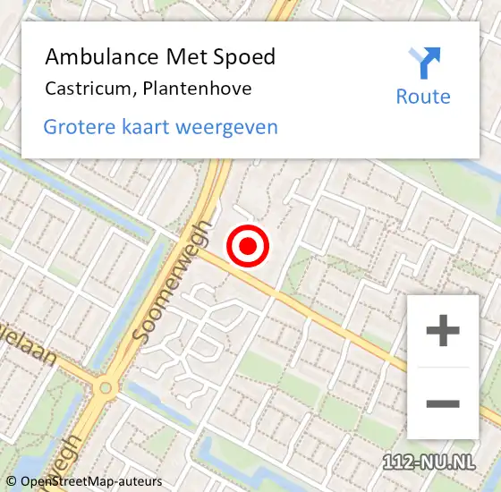 Locatie op kaart van de 112 melding: Ambulance Met Spoed Naar Castricum, Plantenhove op 17 februari 2023 19:29