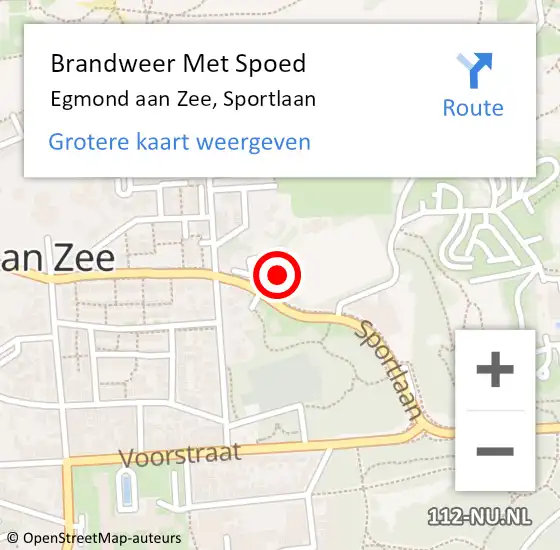 Locatie op kaart van de 112 melding: Brandweer Met Spoed Naar Egmond aan Zee, Sportlaan op 17 februari 2023 20:25