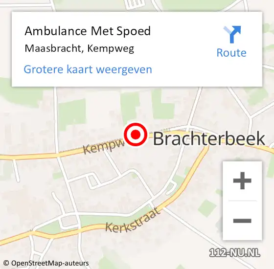 Locatie op kaart van de 112 melding: Ambulance Met Spoed Naar Maasbracht, Kempweg op 17 februari 2023 21:14