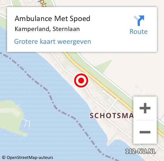 Locatie op kaart van de 112 melding: Ambulance Met Spoed Naar Kamperland, Sternlaan op 15 augustus 2014 23:52