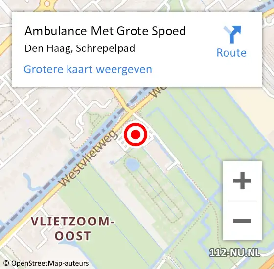 Locatie op kaart van de 112 melding: Ambulance Met Grote Spoed Naar Den Haag, Schrepelpad op 18 februari 2023 02:19