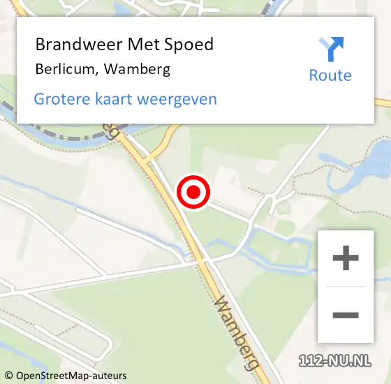 Locatie op kaart van de 112 melding: Brandweer Met Spoed Naar Berlicum, Wamberg op 18 februari 2023 03:03