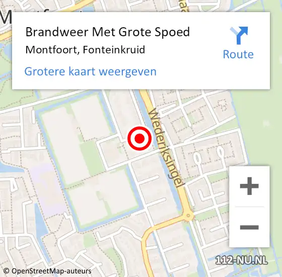 Locatie op kaart van de 112 melding: Brandweer Met Grote Spoed Naar Montfoort, Fonteinkruid op 18 februari 2023 04:02