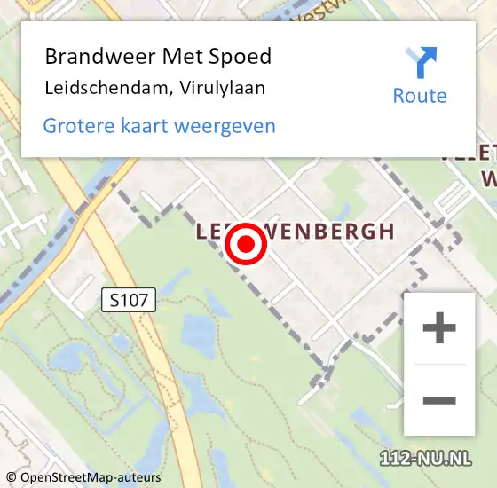 Locatie op kaart van de 112 melding: Brandweer Met Spoed Naar Leidschendam, Virulylaan op 18 februari 2023 07:29