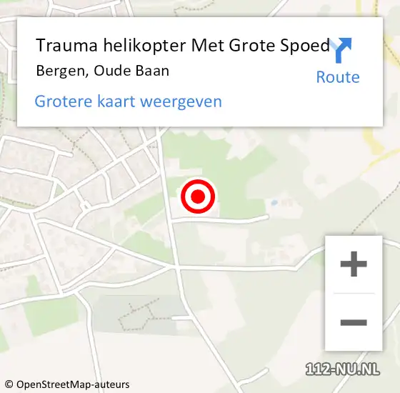 Locatie op kaart van de 112 melding: Trauma helikopter Met Grote Spoed Naar Bergen, Oude Baan op 18 februari 2023 08:44