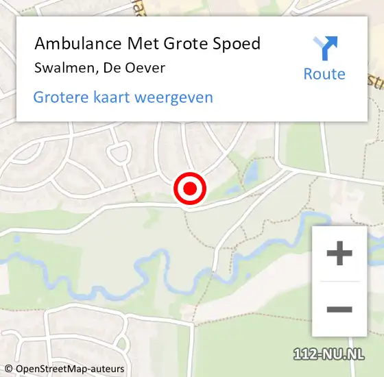 Locatie op kaart van de 112 melding: Ambulance Met Grote Spoed Naar Swalmen, De Oever op 18 februari 2023 09:06