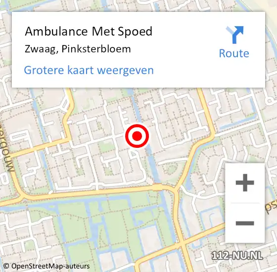 Locatie op kaart van de 112 melding: Ambulance Met Spoed Naar Zwaag, Pinksterbloem op 18 februari 2023 10:03