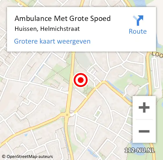 Locatie op kaart van de 112 melding: Ambulance Met Grote Spoed Naar Huissen, Helmichstraat op 18 februari 2023 10:35